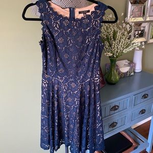 Lace blue mini dress
